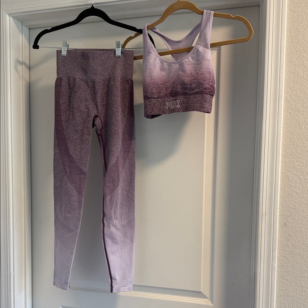 PINK Victoria's Secret Purple Leggings and bra set